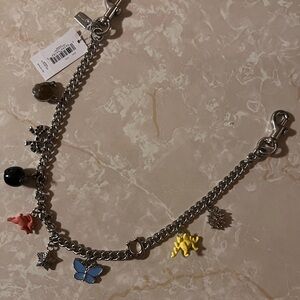 Coach Silver Charm Chain with Variety of Charms 22inches